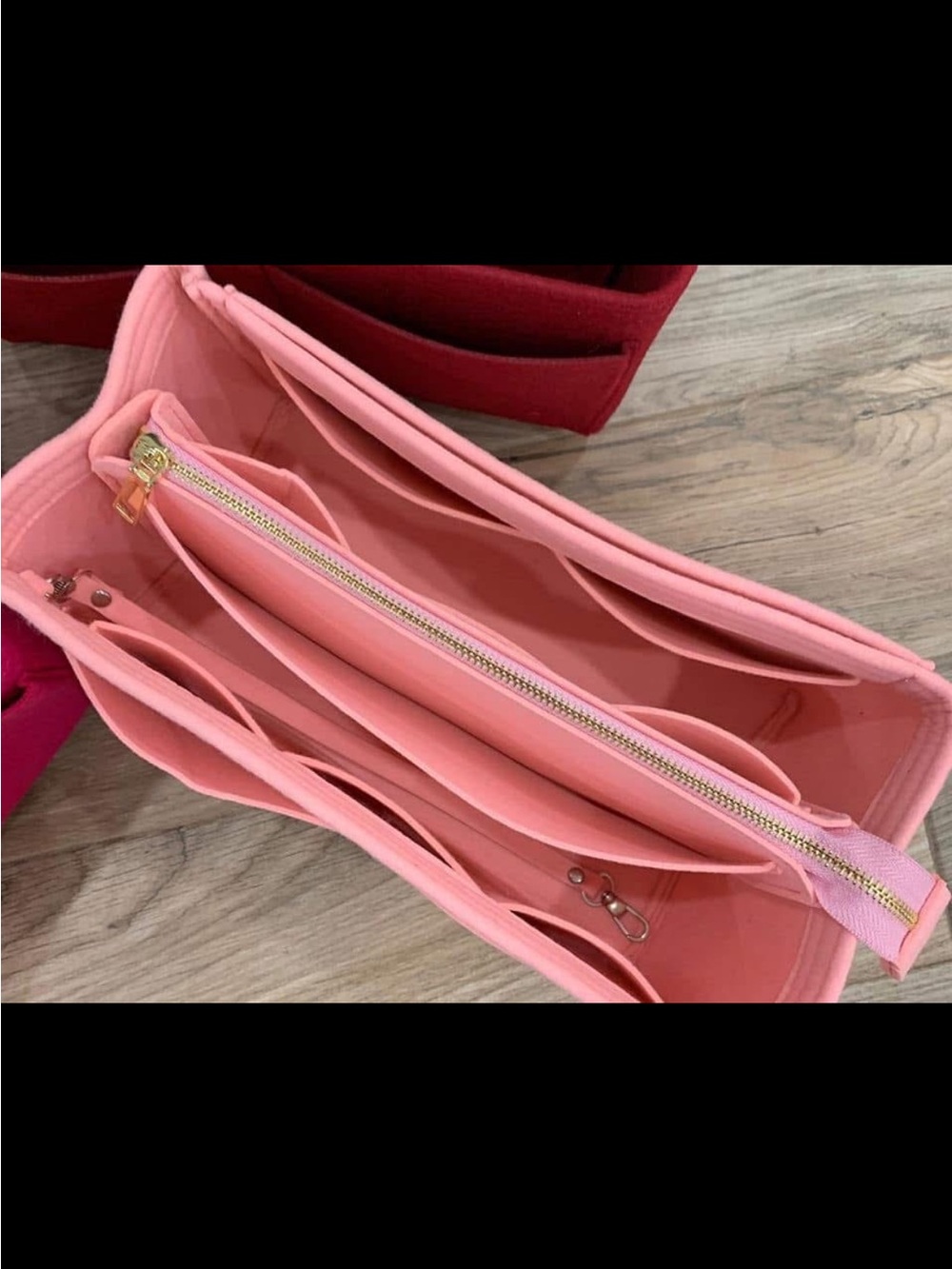 LEXCION FELT INSERT BAG ORGANIZER BAG IN BAG PEACH